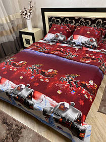 Постільна білизна в новорічний малюнок Бязь Голд півторка
