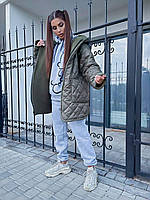 Двухсторонняя тёплая женская куртка шубка с Эко мехом ТЕДДИ Размеры 42-46