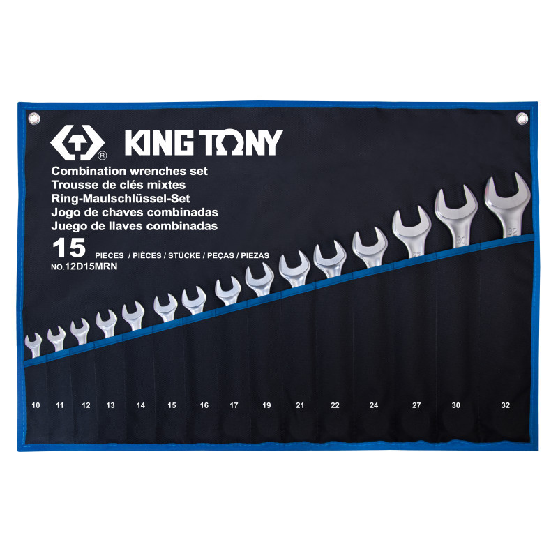 Набір ключів комбі 15 шт. (10-32 мм) суперлегкі TREOTON King Tony 12D15MRN