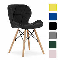 Крісло велюрове для персоналу Leobert Lago офісне крісло для переговорної стілець Чорний R_1022