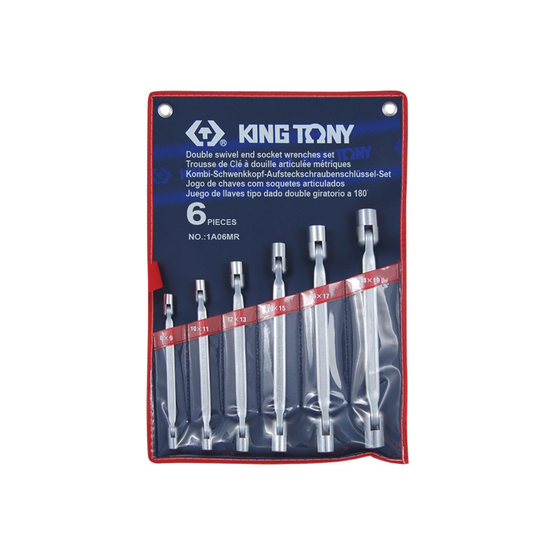Набір ключів торцевих з карданом 6ед (6-19 мм) KING TONY 1A06MR