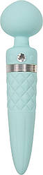 Вібромасажер 2в1 PILLOW TALK - Sultry Teal, класичний масажер і вібратор з ротацією, підігрів 18+