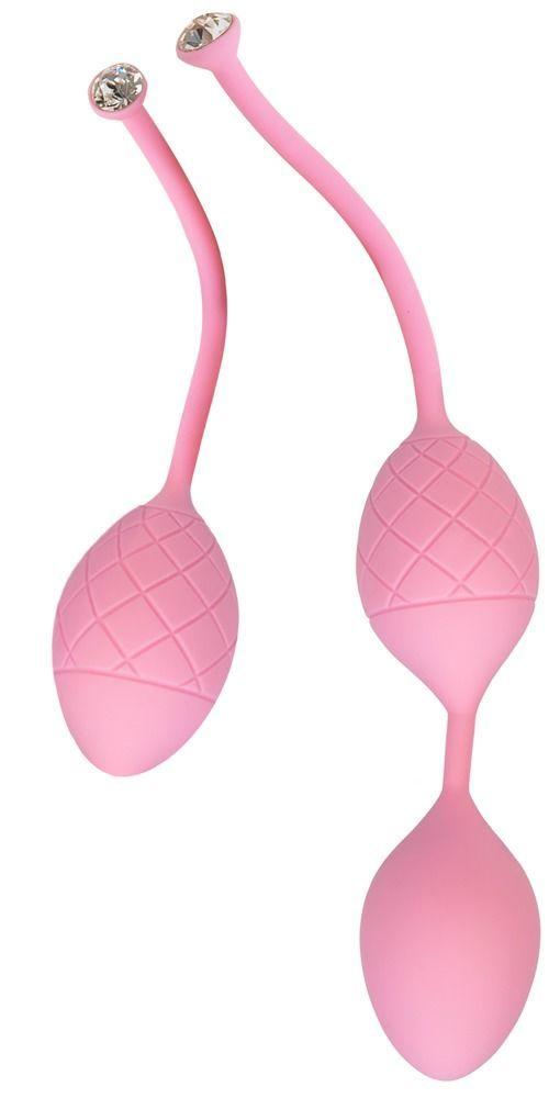 Розкішні вагінальні кульки PILLOW TALK - Frisky Pink з кристалом, діаметр 3,2 см, вага 49-75гр 18+