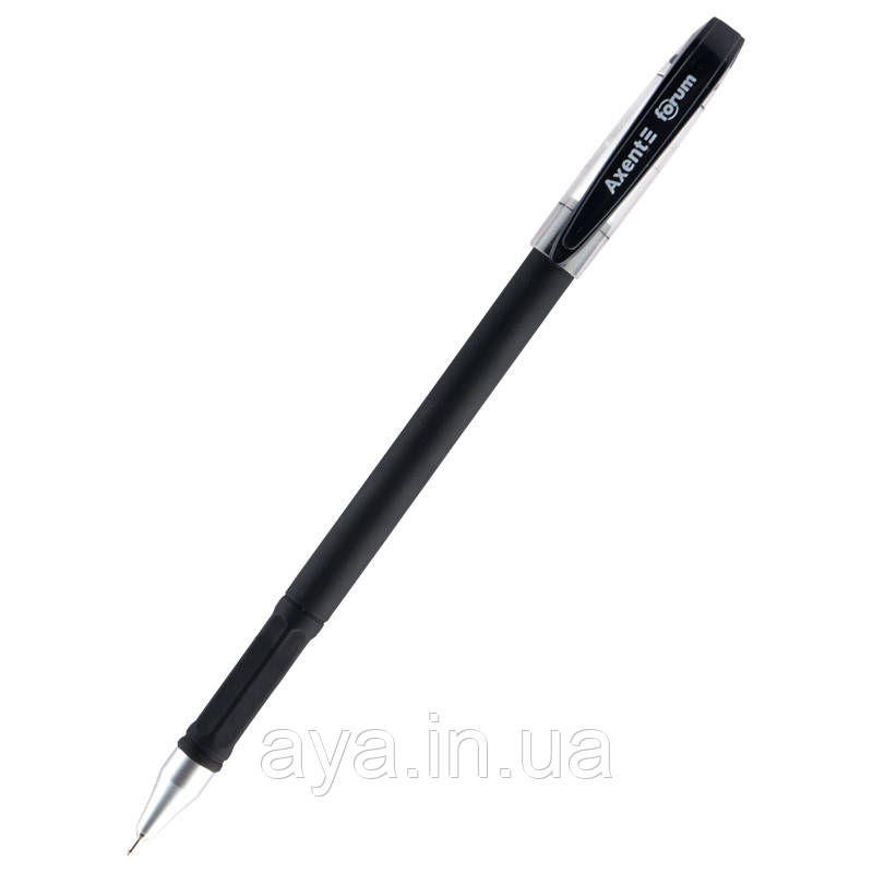 Ручка гелева Axent Forum, 0.5 мм, Чорний кол. корп., Чорний кол. чорн., фото 1