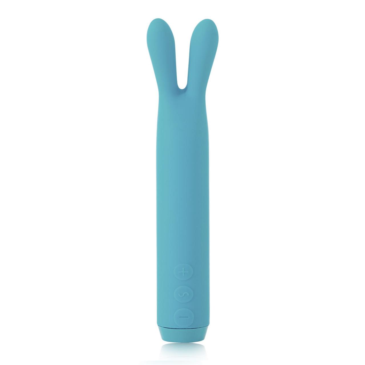 Вібратор з вушками Je Joue - Rabbit Bullet Vibrator Teal, глибока вібрація 18+