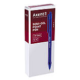 Ручка масляна автоматична Axent Tri- Grip, 0.7 мм, Синій кол. корп., Синій кол. чорн., фото 2