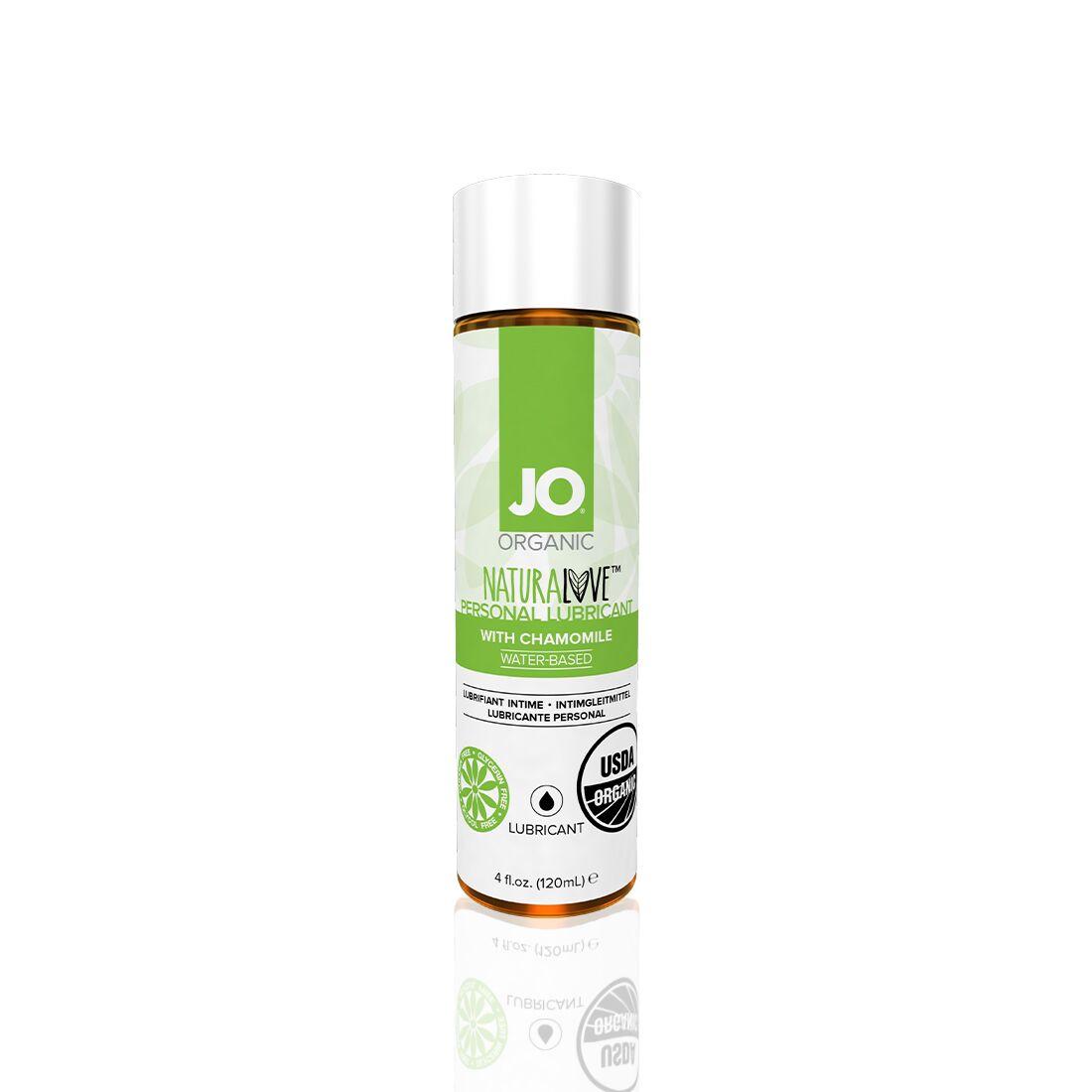 Змазка на водній основі JO NATURALOVE — ORGANIC (120 мл) з екстрактом листя агави та ромашки 18+