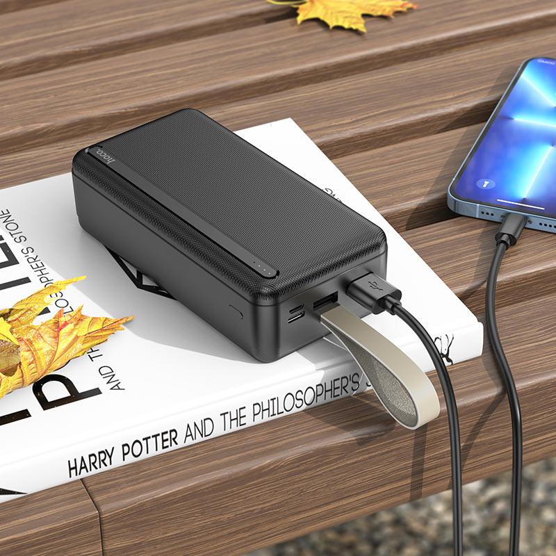 Повербанк 30000mAh HOCO J91B 2xUSB 30000 мАч 2.1A Black Li-Pol Черный Пластик Универсальная батарея Индикатор уровня заряда micro USB Type-C USBx2 От Стандартный Micro-USB