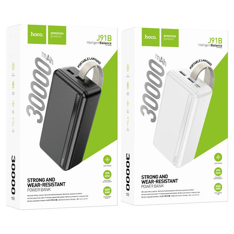 Портативные батареи | Power Bank 30000mAh HOCO J91B 2xUSB 30000 мАч 2.1A Black Li-Pol Черный