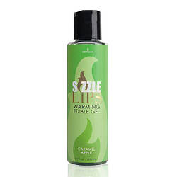 Зігрівальний масажний гель Sensuva Sizzle Lips Caramel Apple (125 мл), без цукру, їстівний 18+