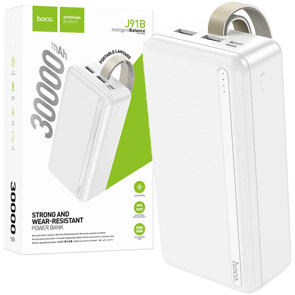 Повербанк 30000mAh HOCO J91B 2*USB 30000 мАч 2.1A White: продажа, цена ...