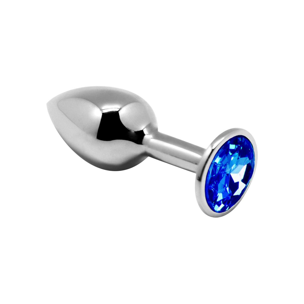 Металева анальна пробка з кристалом Alive Mini Metal Butt Plug Blue M 18+