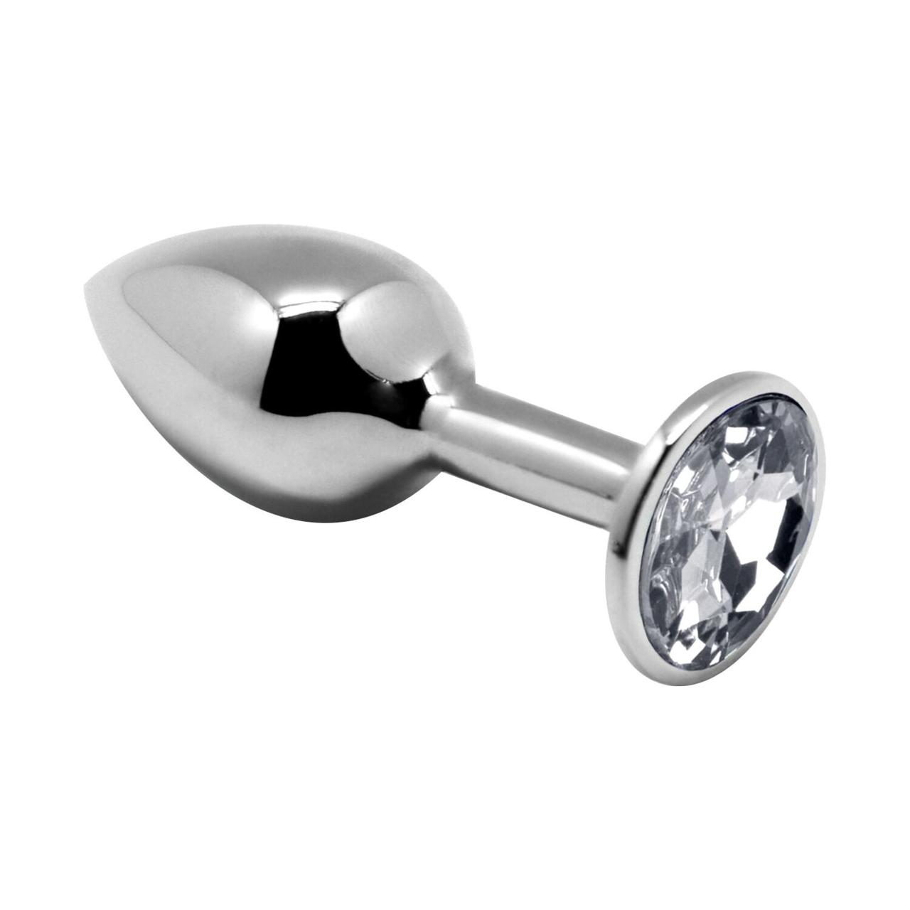 Металева анальна пробка з кристалом Alive Mini Metal Butt Plug White L 18+