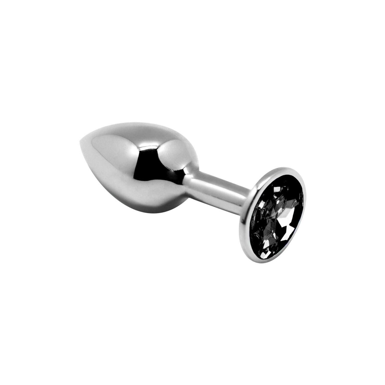 Металева анальна пробка з кристалом Alive Mini Metal Butt Plug Black S 18+