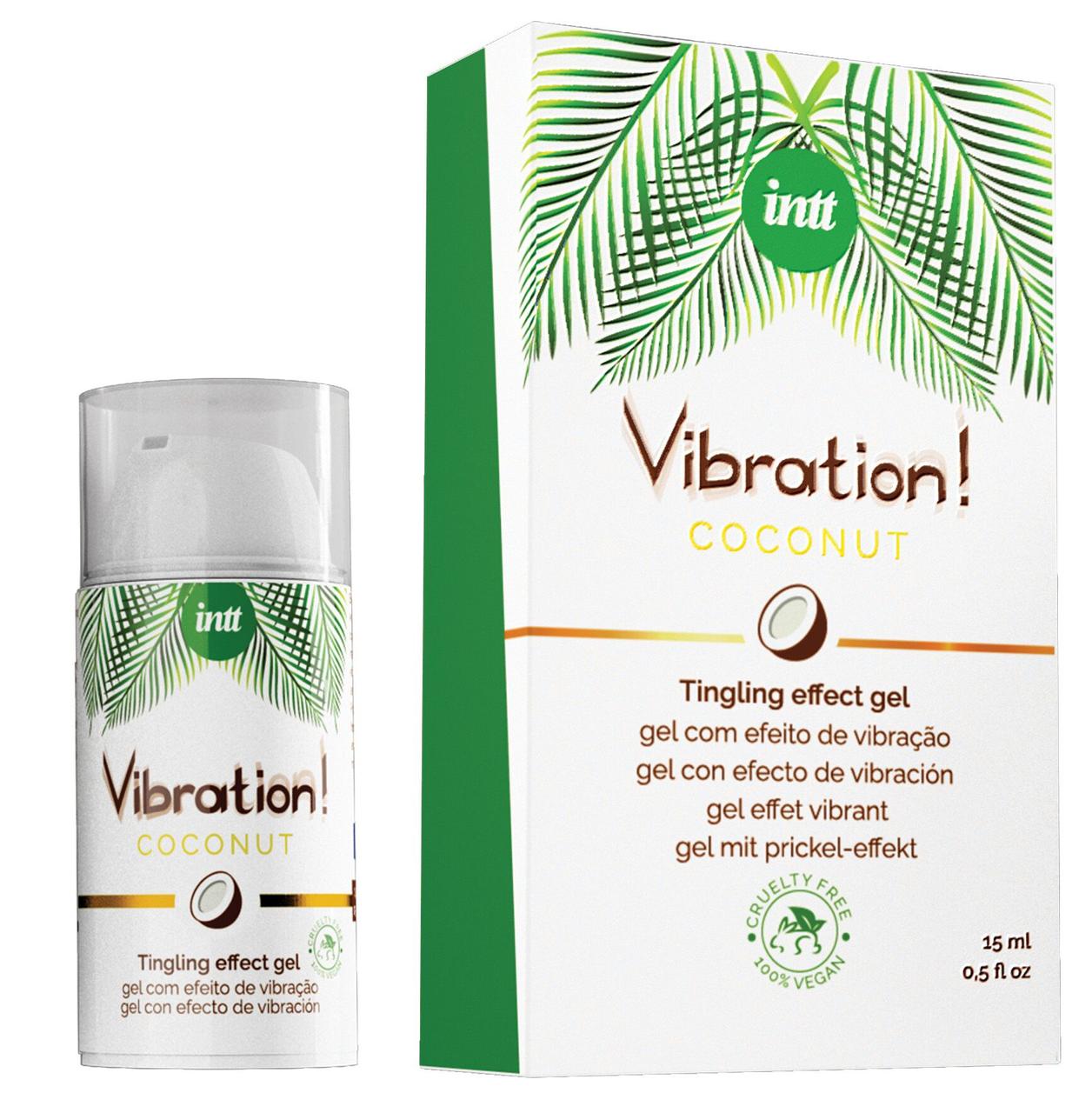 Рідкий вібратор Intt Vibration Coconut Vegan (15 мл), дуже смачний, діє до 30 хвилин 18+, фото 1