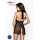 Прозора сорочка приталена Passion TARANEE CHEMISE XXL/XXXL, black, трусики  18+, фото 5