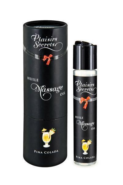 Масажна олія Plaisirs Secrets Pina Colada (59 мл) з афродизіаками, їстівна, подарункове паковання 18+