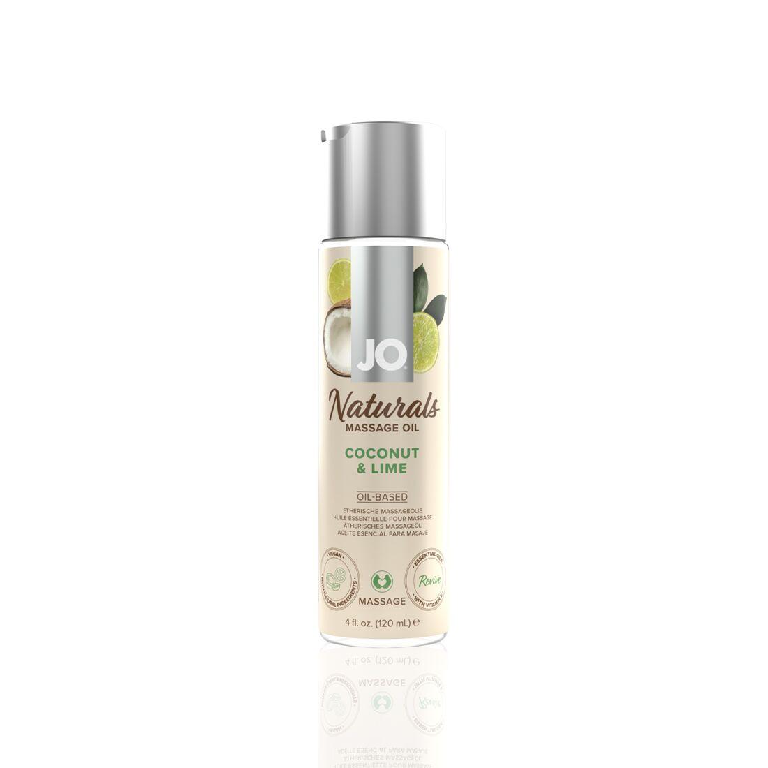 Масажна олія JO Naturals Massage Oil Coconut&Lime з натуральними ефірними оліями 120мл 18+