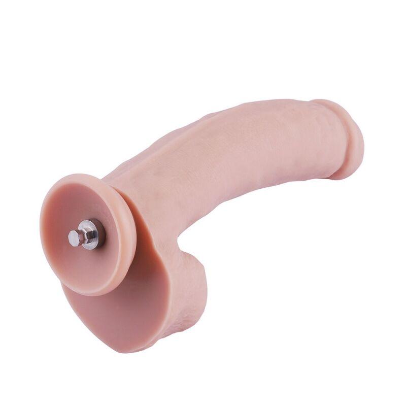 Силіконовий фалоімітатор для секс-машин Hismith 8.3″ Silicone Dildo, вигнутий, система KlicLok 18+