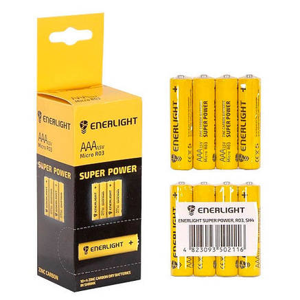 Батарейка AAA R03 Enerlight сольова 1.5В, фото 3