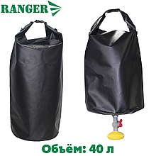 Туристичний рюкзак гермомішок для речей водонепроникний з душем Ranger 40 L, чорний