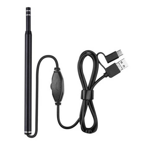 Ендоскоп медичний, ЛОР отоскоп з камерою, USB MicroUSB Type-C, 1.3Мп, фото 1