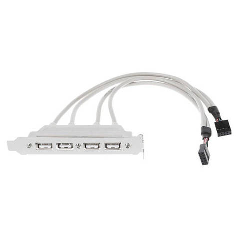 Планка розширення контролер USB 2.0, 4 порта, на задню панель ПК, фото 1