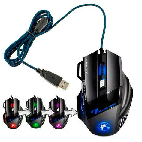 USB ігрова миша мишка 5500DPI ергономічна з виступами тиха iMice X7, фото 1