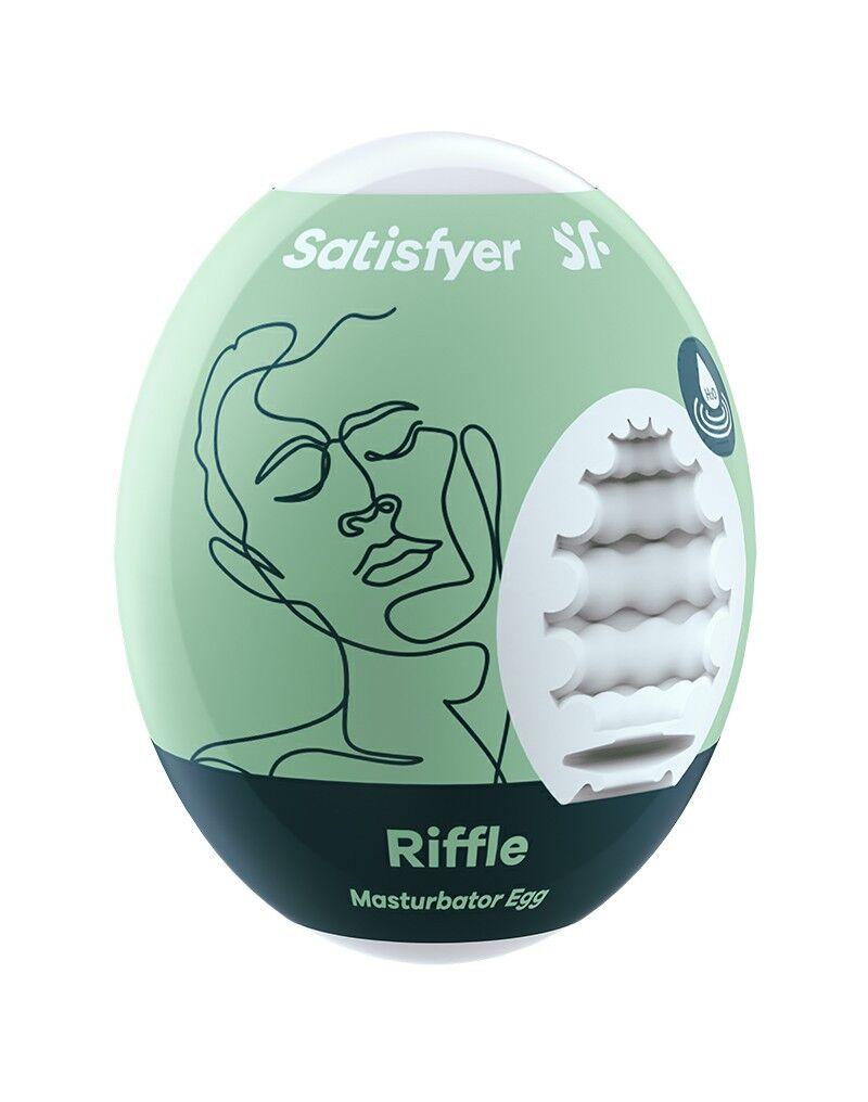 Самозмащувальний мастурбатор-яйце Satisfyer Masturbator Egg Riffle, одноразовий, не потребує змазки 18+