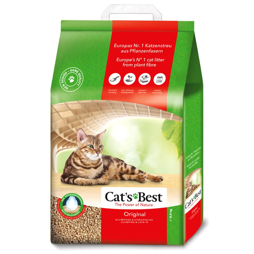 Cat's Best Original Деревний грудкуючий наповнювач для котячого туалету 40 л / 17.2 кг