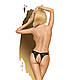 Трусики-тонг Penthouse Naughty Valentine L/XL Black, мереживо, відкритий доступ до інтимних зон  18+, фото 3