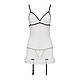Сорочка прозора з пажами Passion ORIHIME CHEMISE XXL/XXXL, white, трусики, стрепи  18+, фото 4