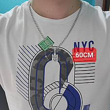 Комплект срібний підвіс Герб України трезуб кулон із ланцюжком бісмар срібло 925 проби підвіска 60 см, фото 3