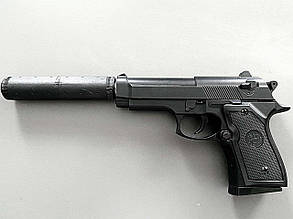 Пістолет з глушником металевий чорний Violent