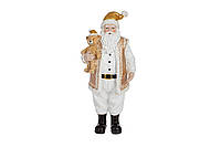 Фигурка под новогоднюю елку Санта с медвежонком 27 см (полистоун)