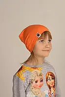 Шапка дитяча демісезонна яскравого оранжевого кольору