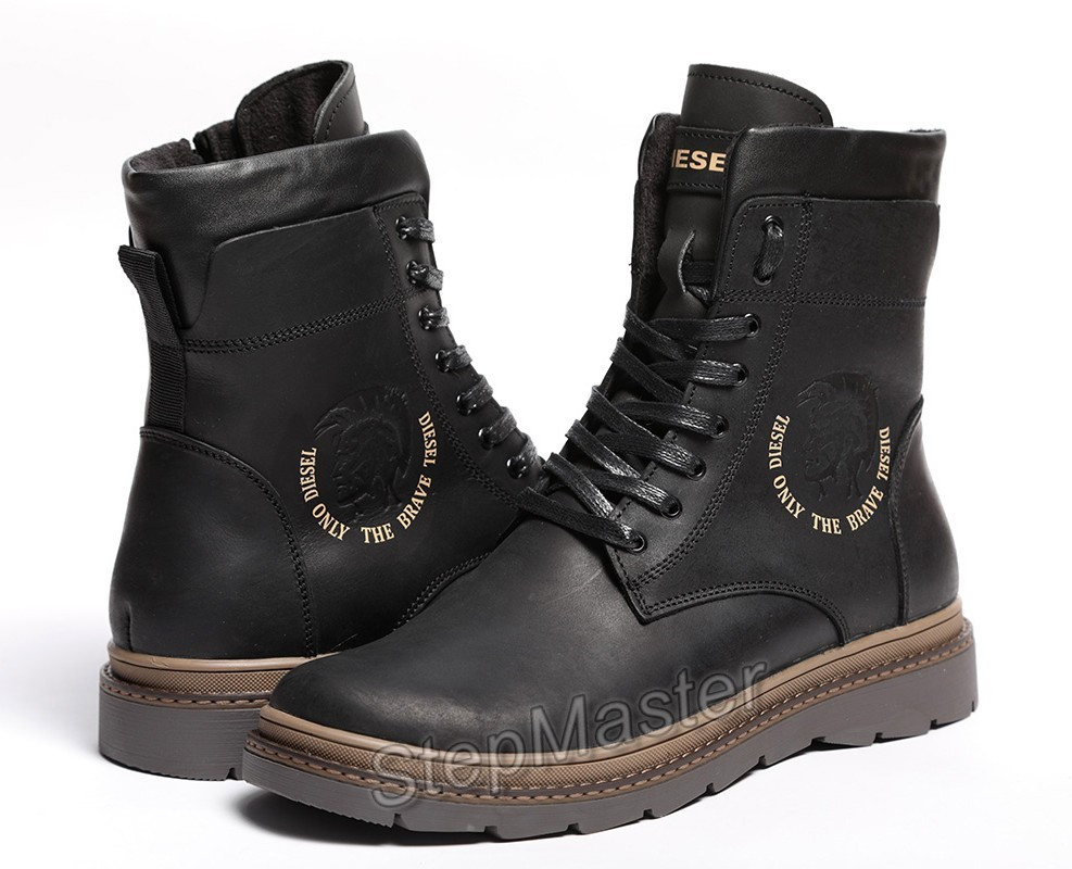 Черевики шкіряні зимові на хутрі Diesel Cassidy Combat
