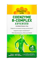Country Life, Advanced B-complex, комплекс коензимів групи B, покращена формула, 60 веганських капсул