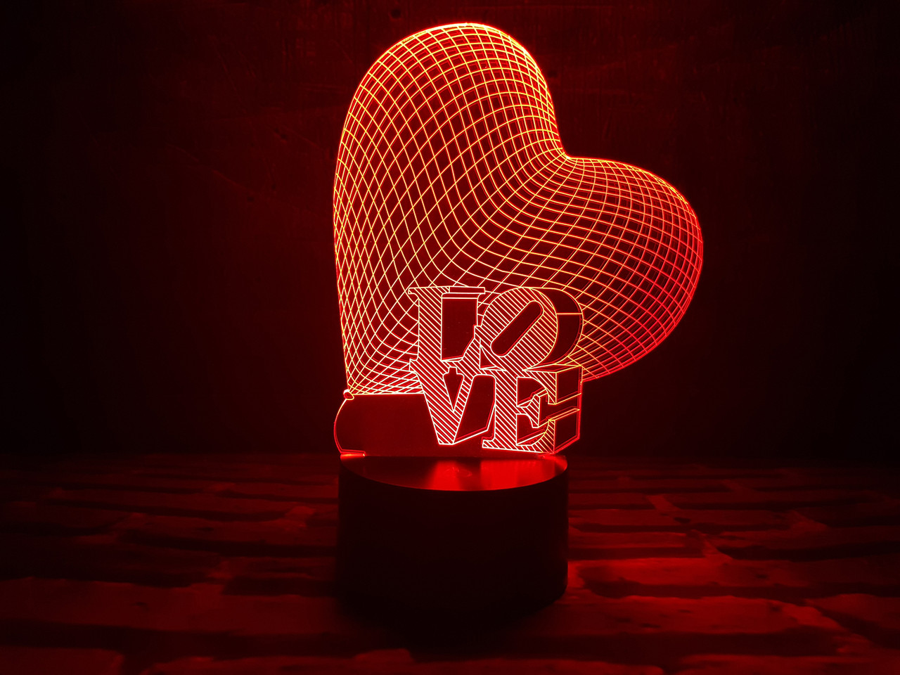 Змінна пластина для 3D Світильників "Серце LOVE" 3DTOYSLAMP, фото 1