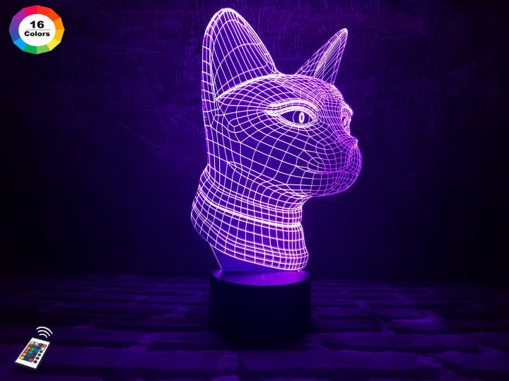 3D світильник нічник з пультом "Кішечка" 3DTOYSLAMP, фото 1