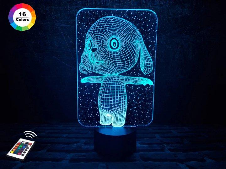3D світильник нічник з пультом "Зайчик" 3DTOYSLAMP, фото 1