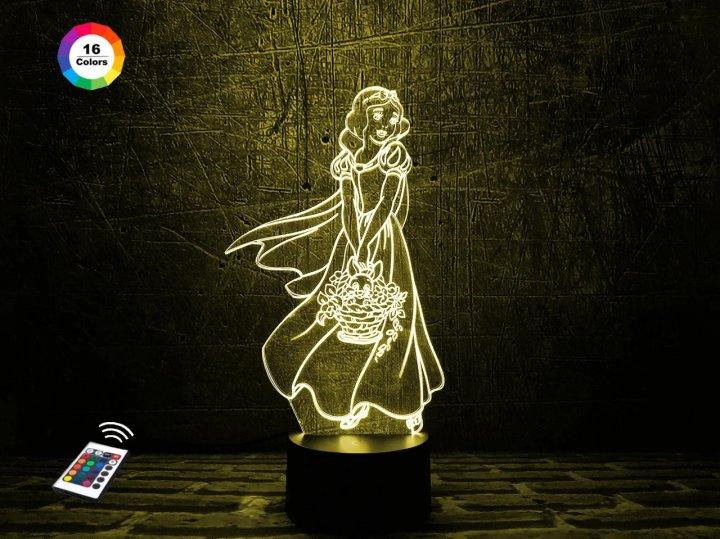 3D світильник нічник з пультом "Білосніжка" 3DTOYSLAMP
