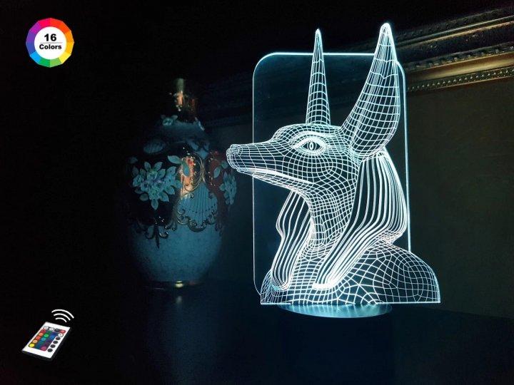 3D світильник нічник з пультом "Анубіс" 3DTOYSLAMP, фото 1