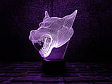 3D світильник нічник з пультом "Вовк 3"  3DTOYSLAMP, фото 2