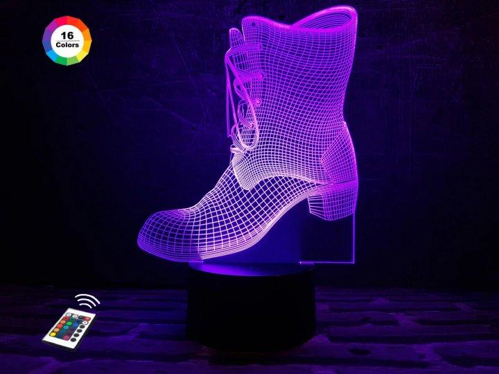 3D світильник нічник з пультом "Чобіток" 3DTOYSLAMP, фото 1