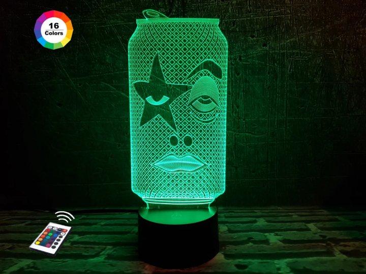 3D світильник нічник з пультом "Рок Бір" 3DTOYSLAMP, фото 1
