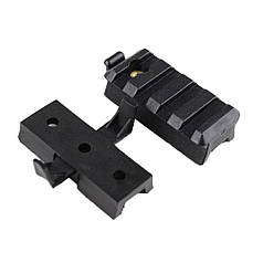 Планка Пікатінні + адаптер кріплення Wing-Loc на рейки шолома, Black