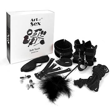 BDSM-набір Art of Sex – Soft Touch BDSM Set, чорний, 9 предметів Bomba💣