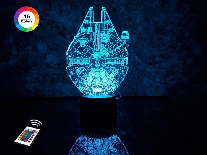 3D світильник нічник з пультом "Сокіл тисячоліття" 3DTOYSLAMP