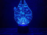 3D світильник нічник з пультом "Сокіл тисячоліття"  3DTOYSLAMP, фото 4